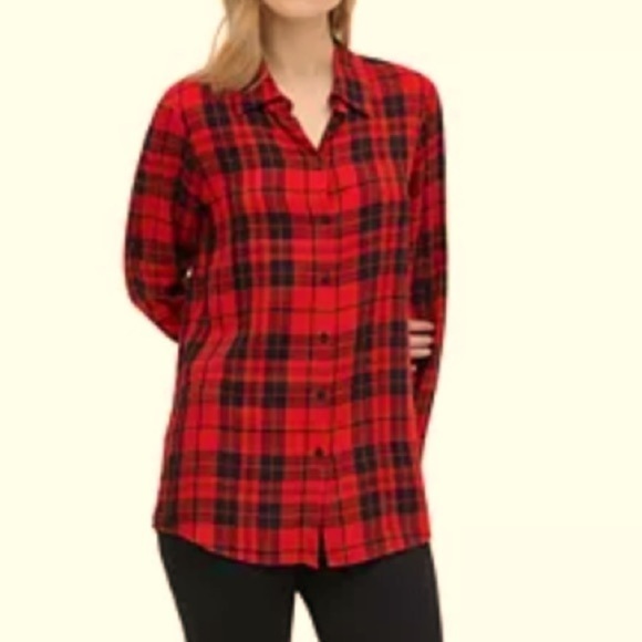 Calvin Klein Dark Merlot Plaid Button Up Shirt - Picture 8 of 8